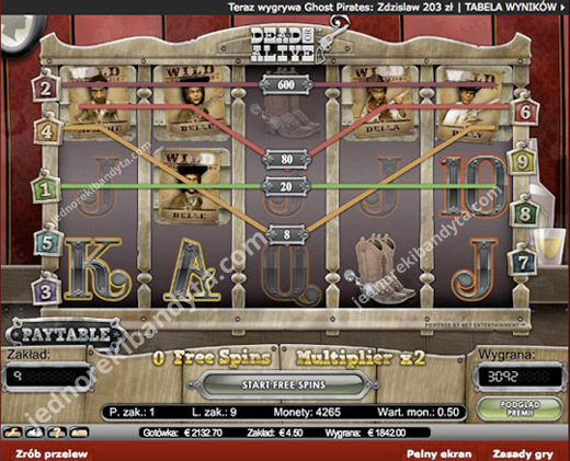 dead or alive w kasynie betsson wygrana ponad 3000 żetonów, co daje ok. 1800 Euro